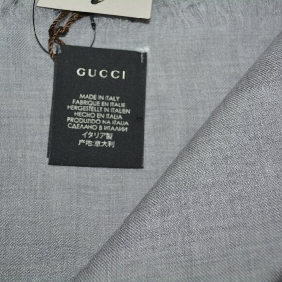 NWT GUCCI WOOL MODAL HORSEBIT LOGO PATTERN SCARF WRAP - Picture 7 of 9